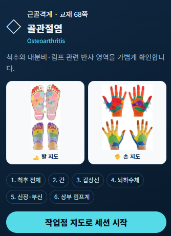 근골격계 손·발 체계적 실습 프로그램 화면